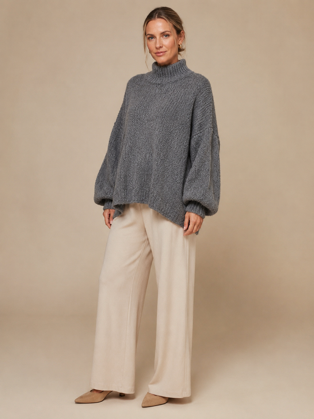 Oversized Knit Jumper - Dark Grey