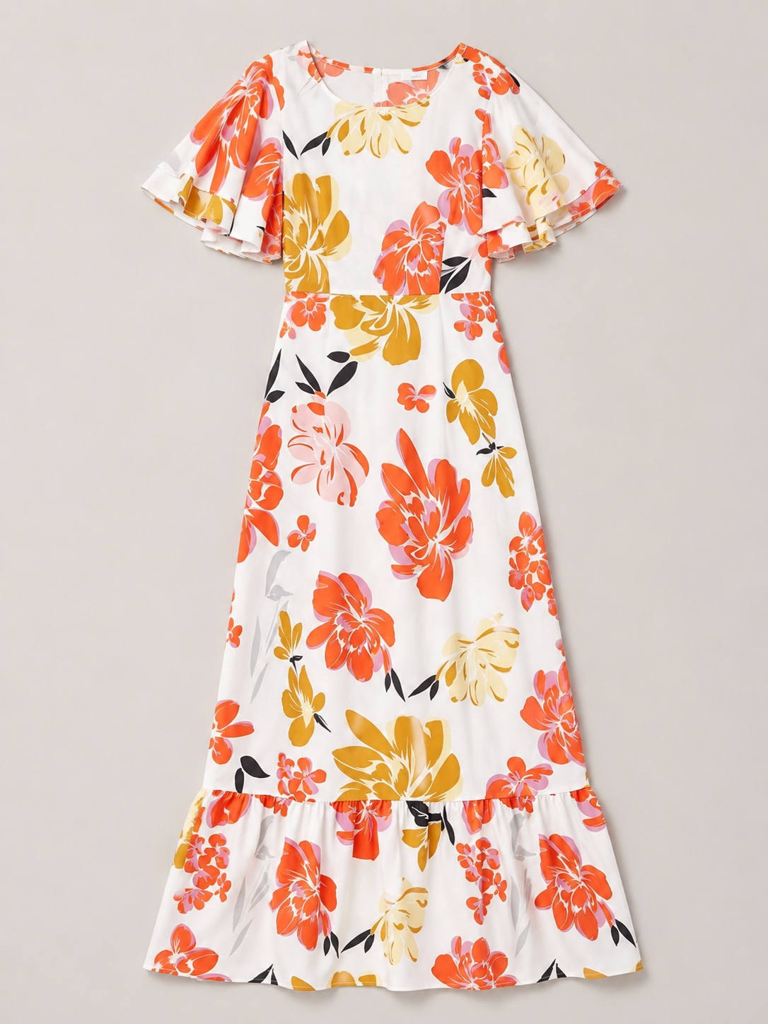 Elowen | Round Neck Short Sleeve Tiered Maxi Dress