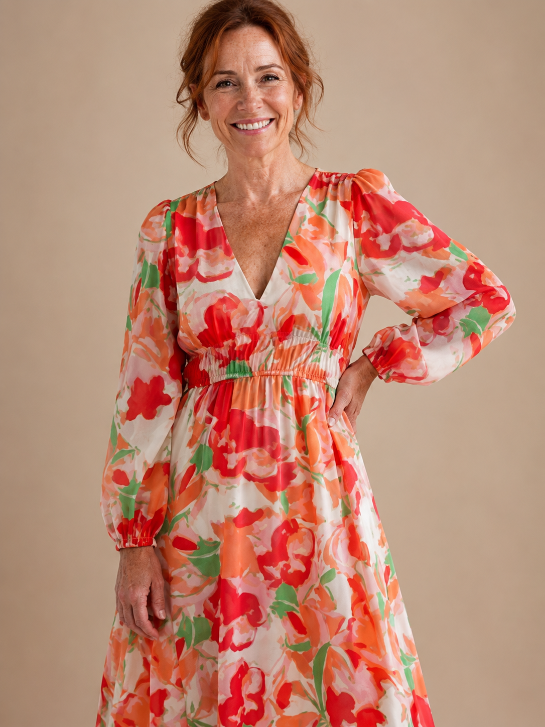 Althea | Long Sleeve Floral Maxi Dress