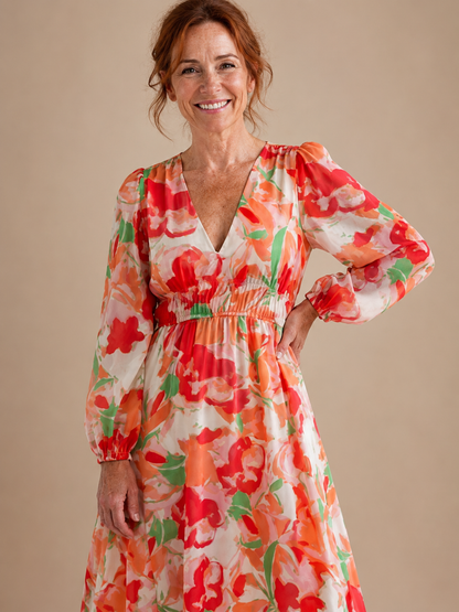 Althea | Long Sleeve Floral Maxi Dress