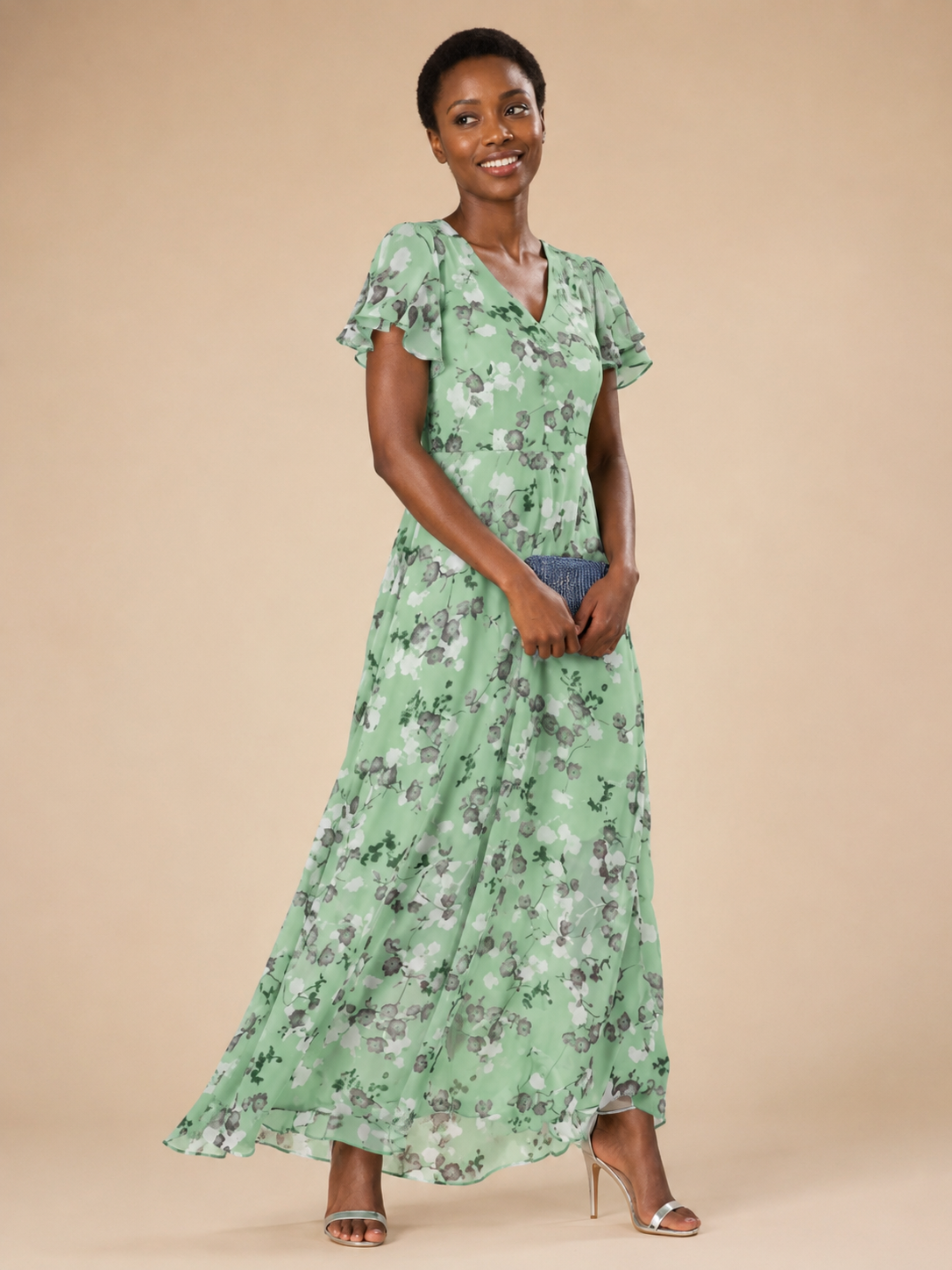 Ismeria | Floral Chiffon Maxi Dress