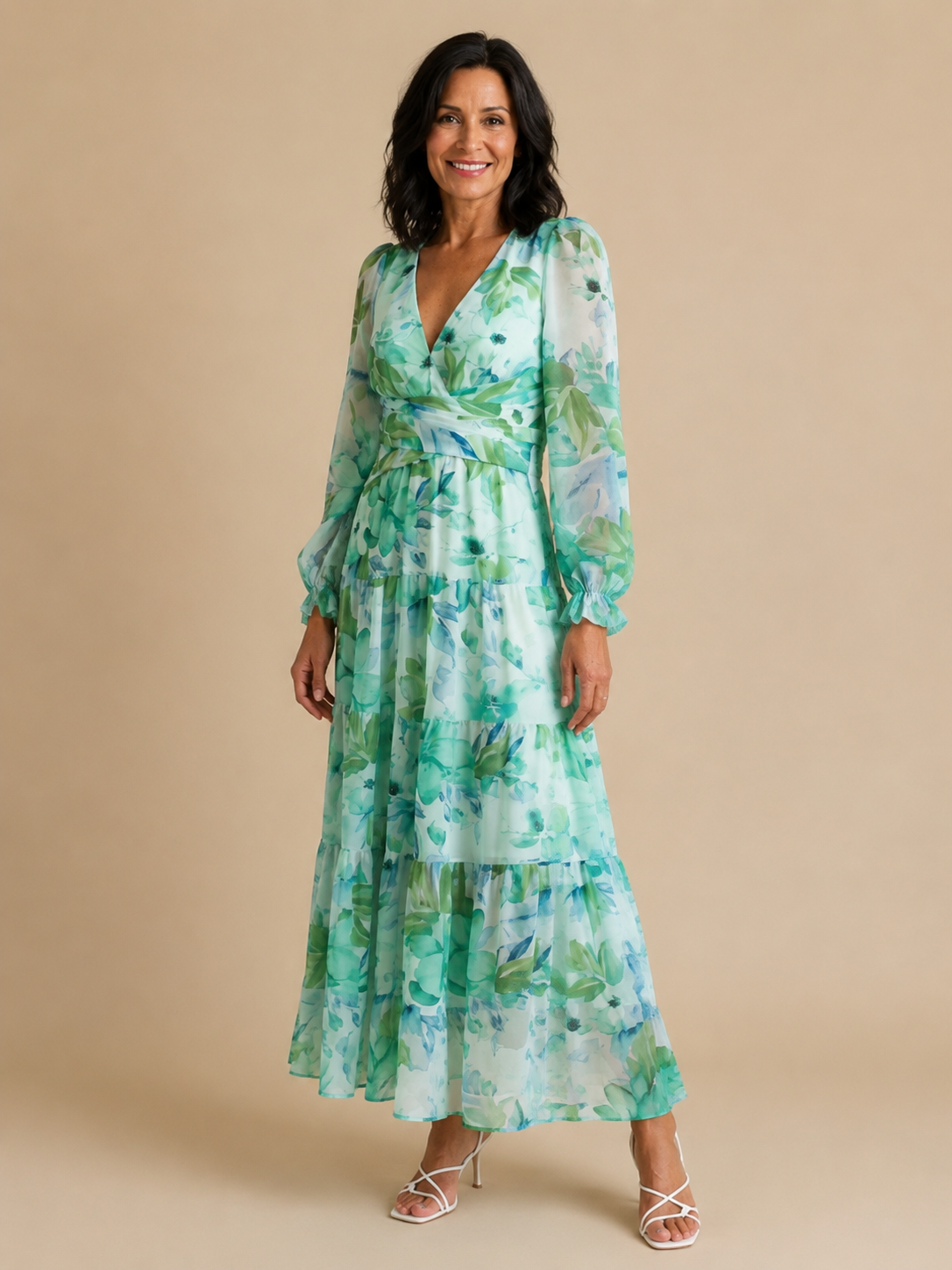 Althea | Long Sleeve Floral Maxi Dress