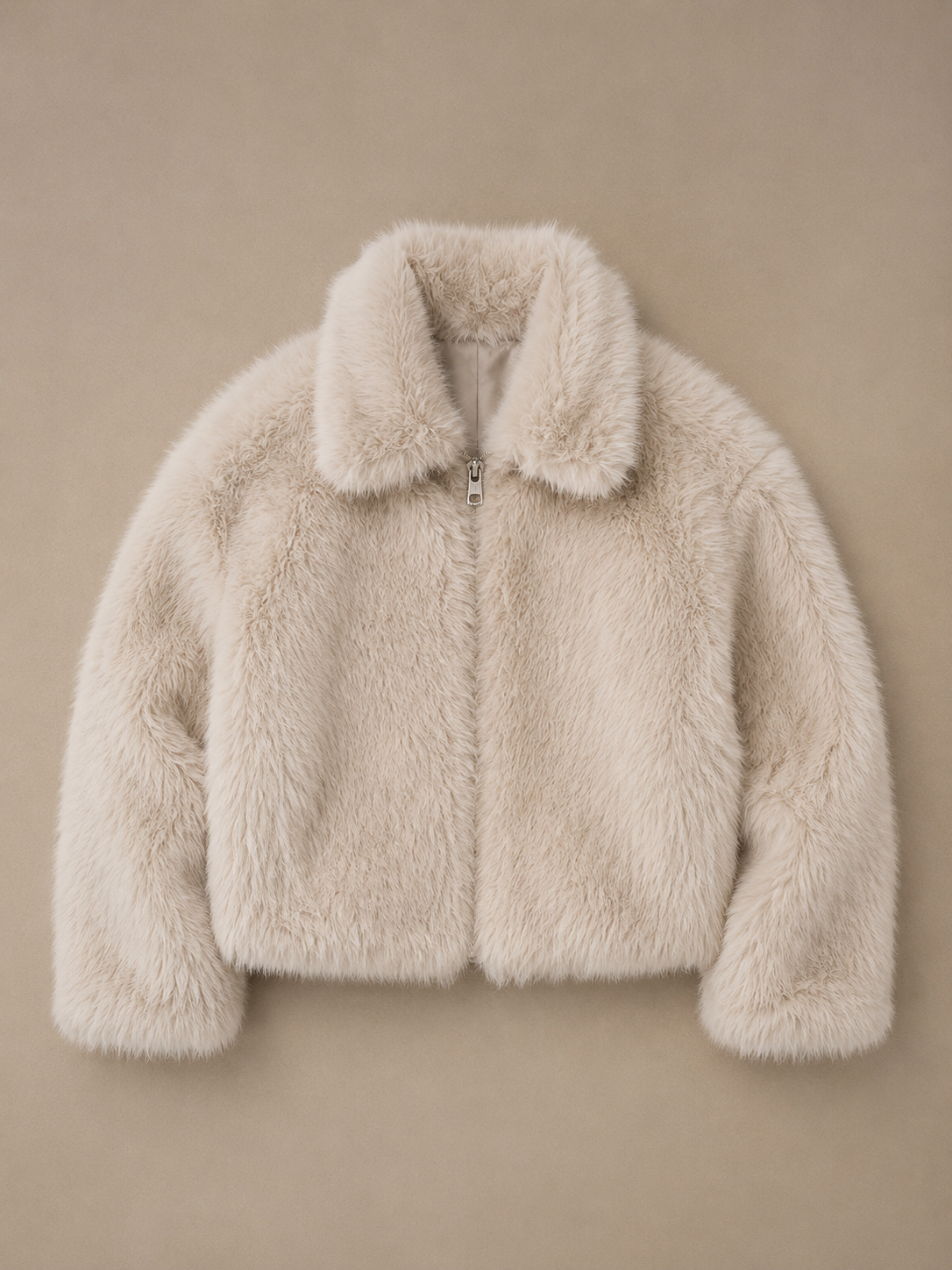 Faux Fur Jacket - Sand