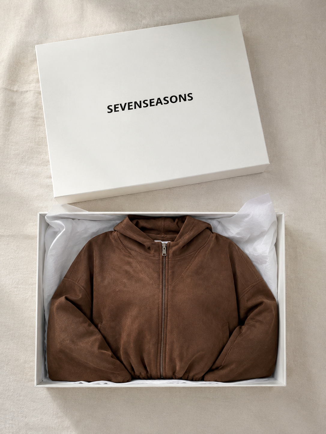 Suede Style Oversized Jacket - Chocolate