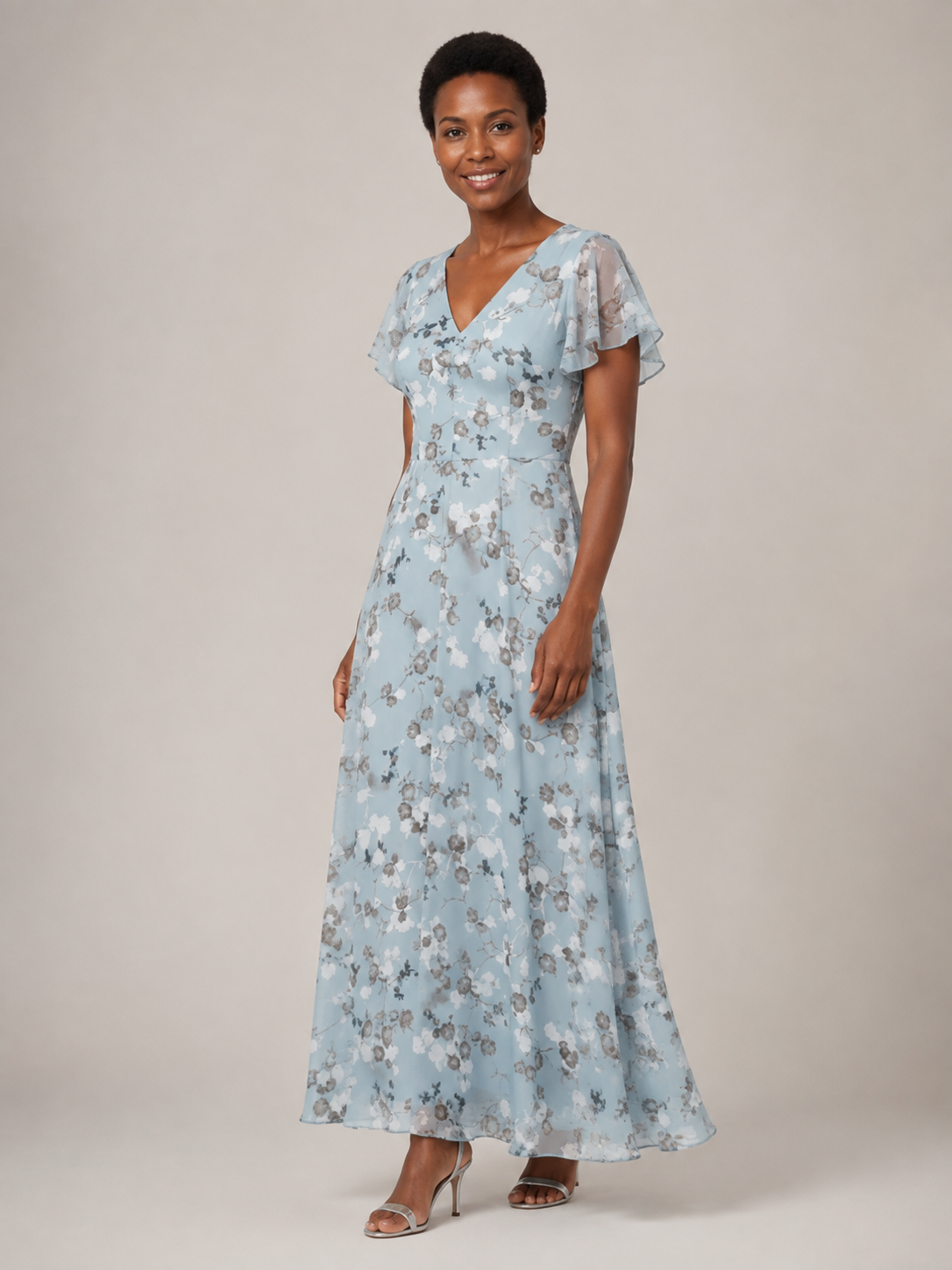 Ismeria | Floral Chiffon Maxi Dress