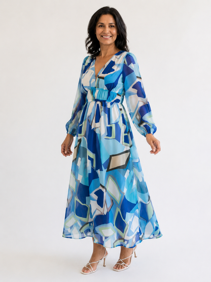 Althea | Long Sleeve Floral Maxi Dress