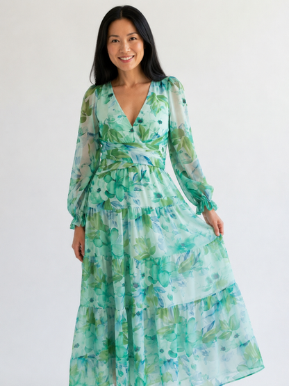 Althea | Long Sleeve Floral Maxi Dress