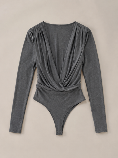 JOLIE cowl Neck Drape Top - Grey