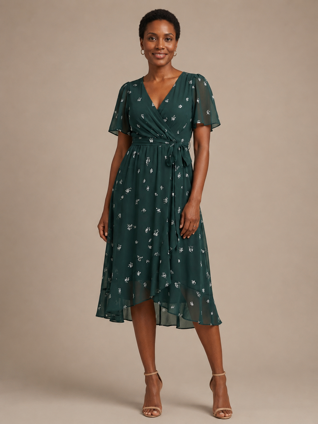 Zafrina | Abstract Pattern Midi Dress