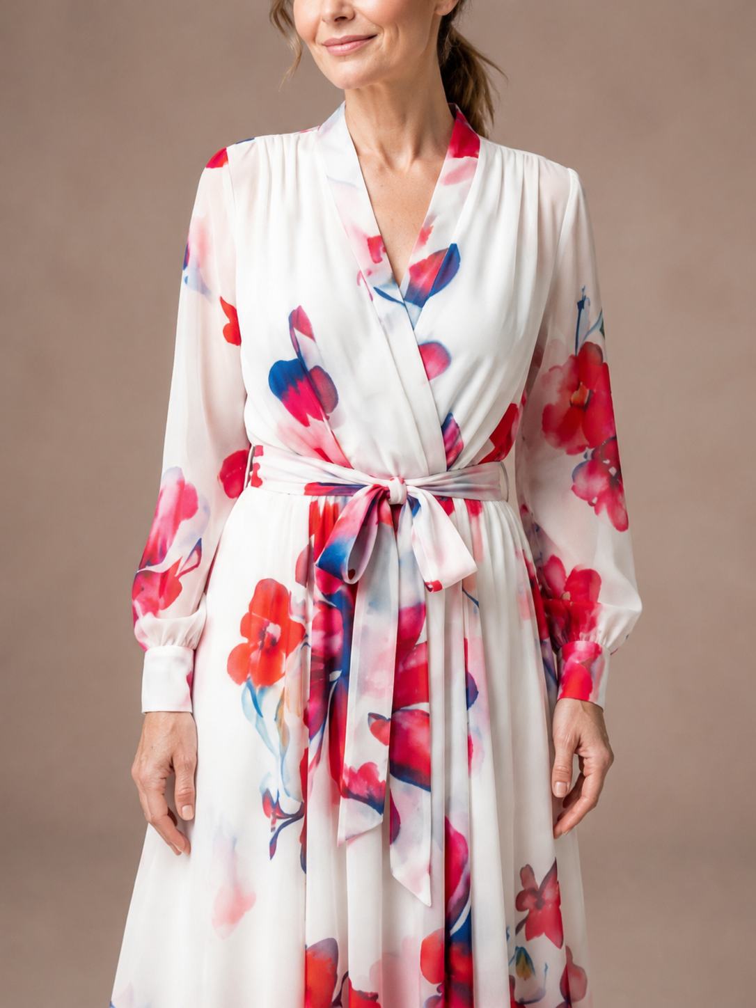 Lillian | Floral Long Sleeve Wrap Maxi Dress