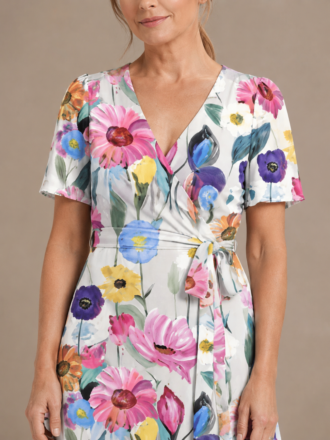 Zafrina | Abstract Pattern Midi Dress