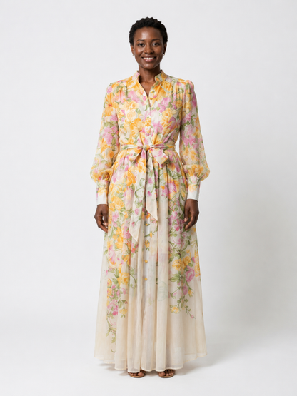 Cressida | Floral Sheer Long Sleeve Maxi Dress