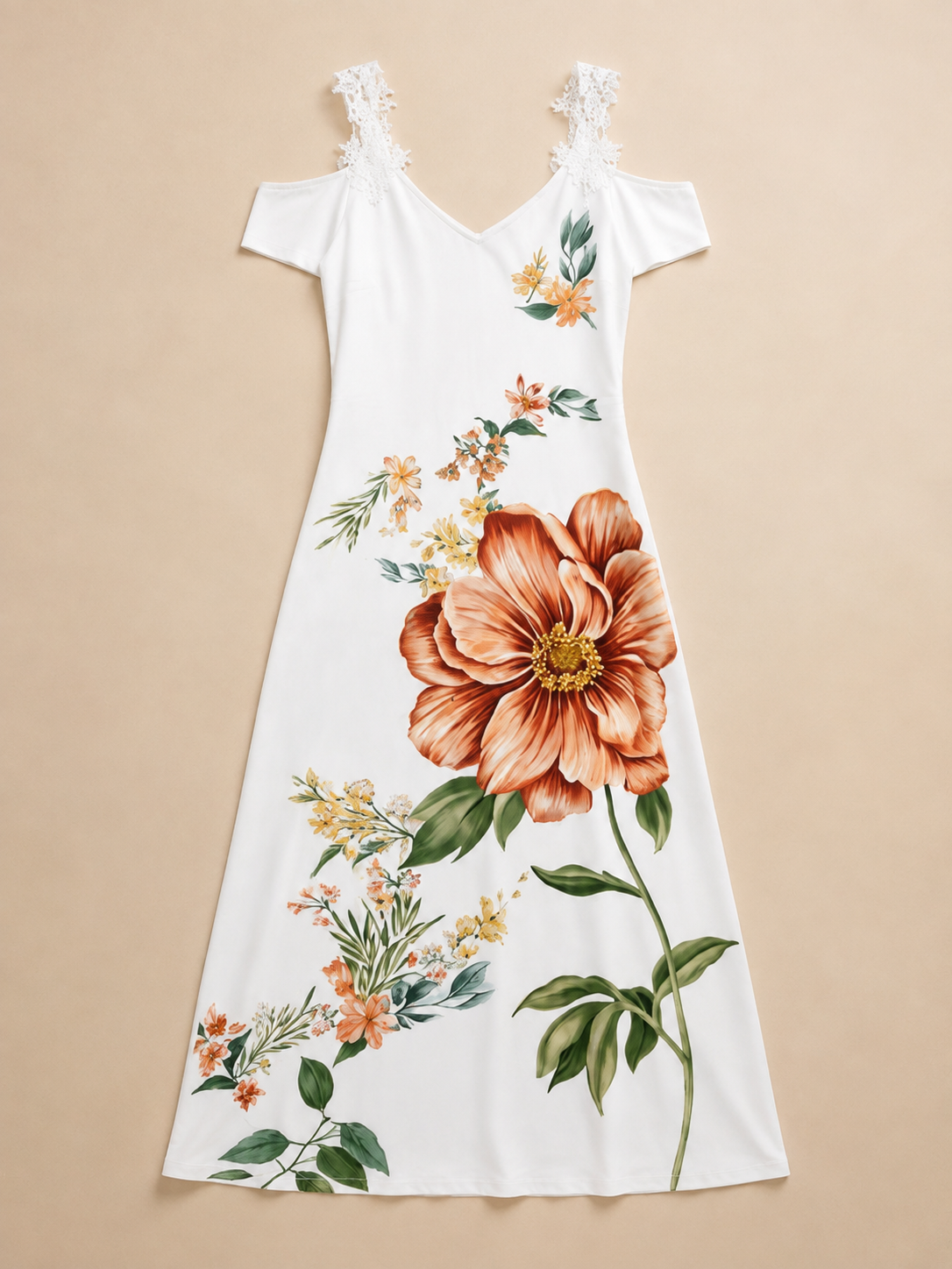 Camila | Floral Off-Shoulder A-Line Midi Dress