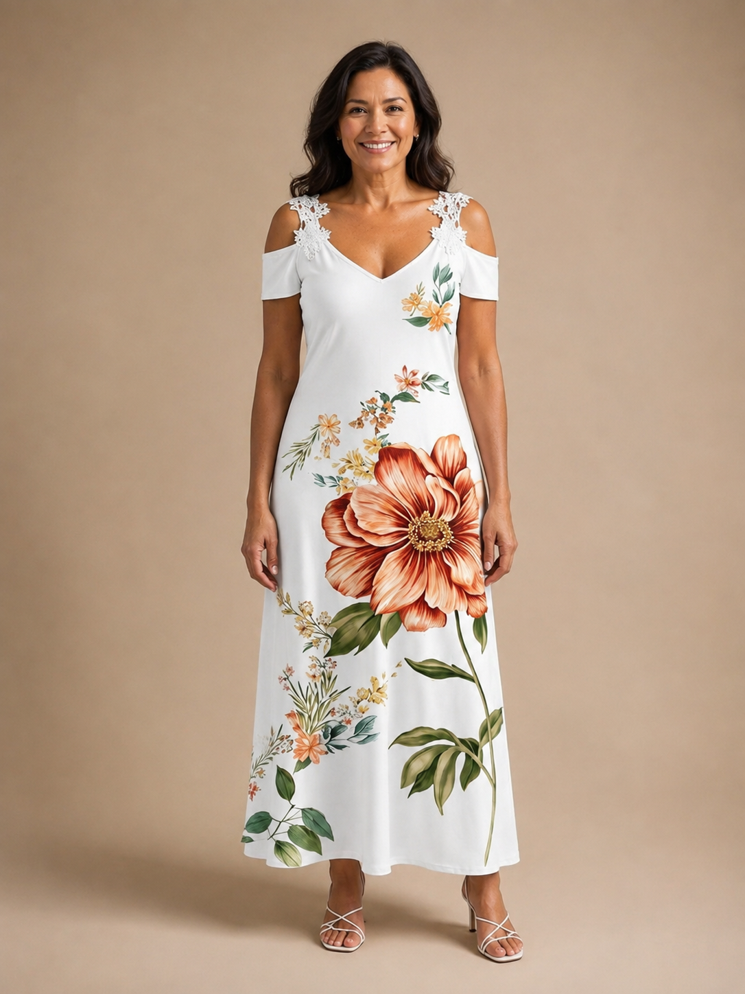 Camila | Floral Off-Shoulder A-Line Midi Dress
