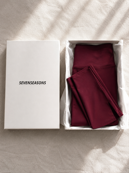 JOLIE Split Hem Leggings - Burgundy