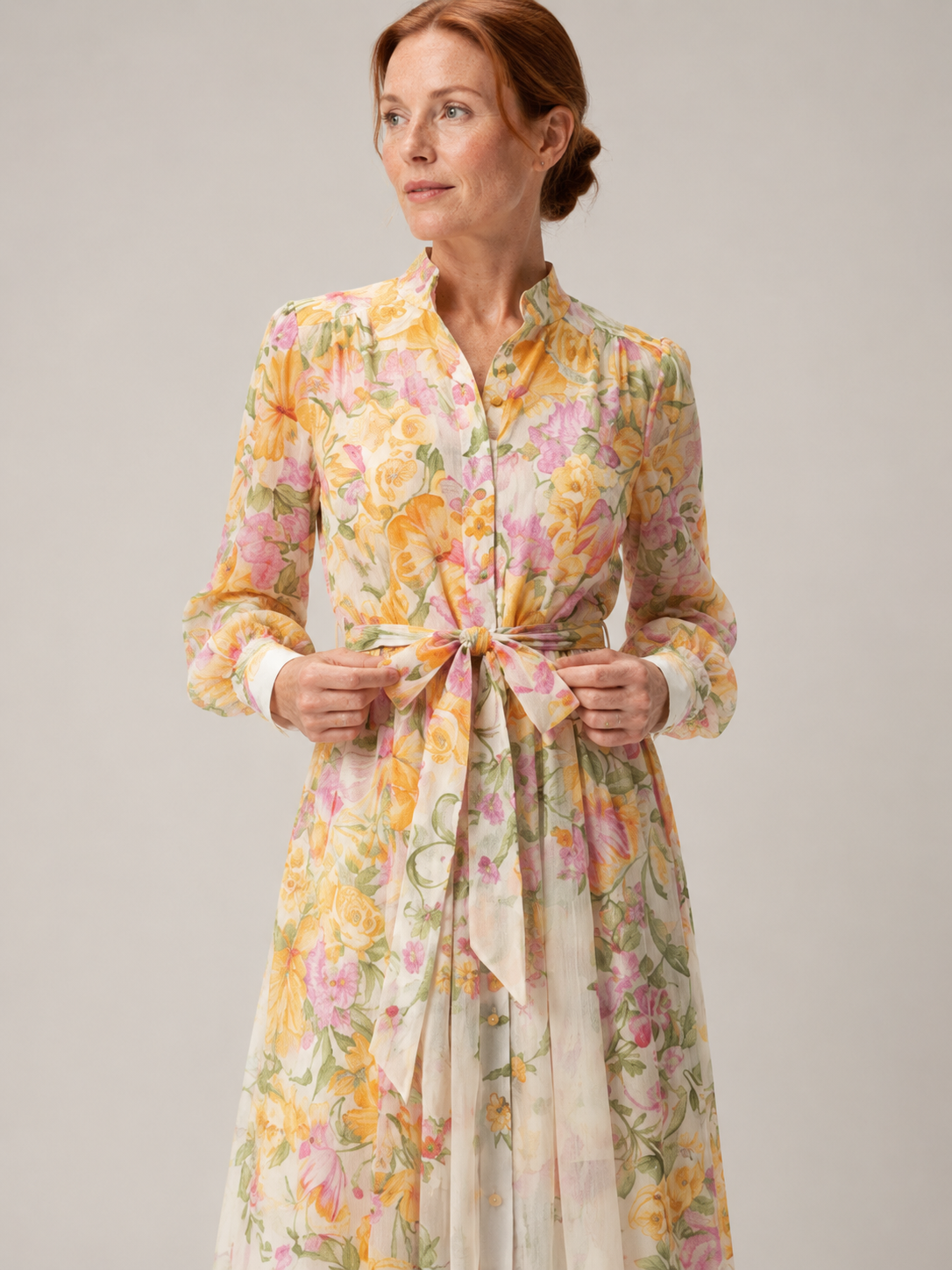 Cressida | Floral Sheer Long Sleeve Maxi Dress