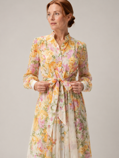 Cressida | Floral Sheer Long Sleeve Maxi Dress