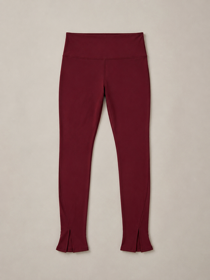 JOLIE Split Hem Leggings - Burgundy