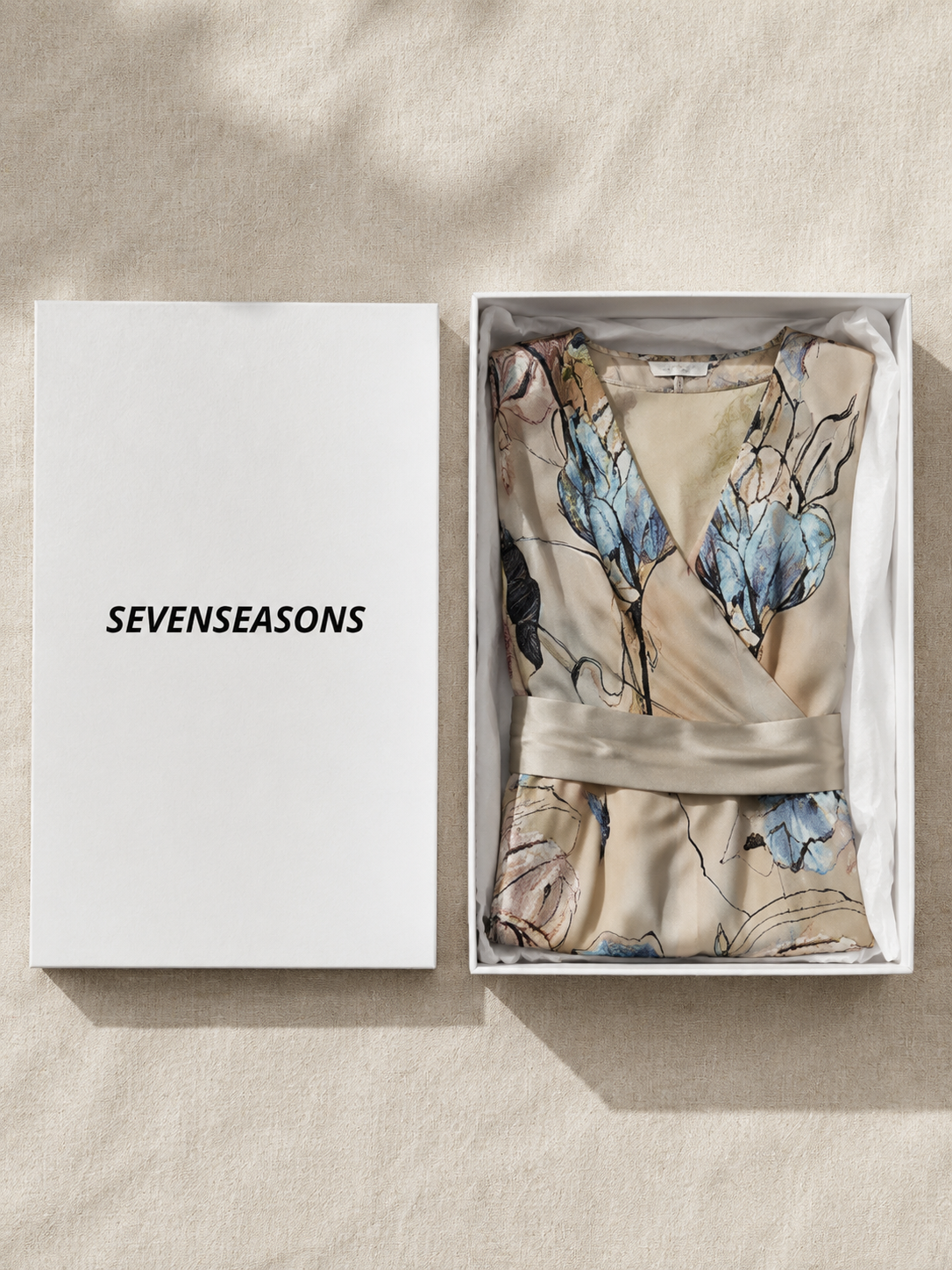 Margaret | Three Quarter Sleeve Floral Maxi Wrap Dress