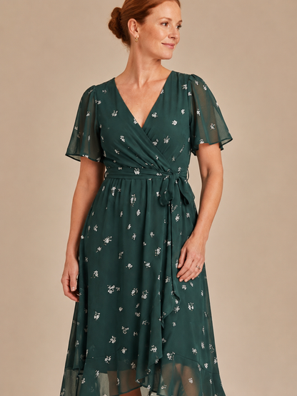 Zafrina | Abstract Pattern Midi Dress