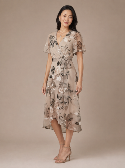 Zafrina | Abstract Pattern Midi Dress