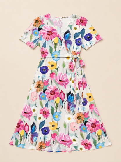 Zafrina | Abstract Pattern Midi Dress