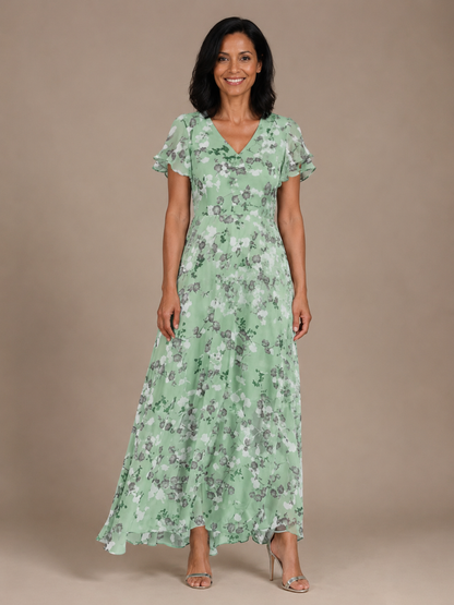 Ismeria | Floral Chiffon Maxi Dress