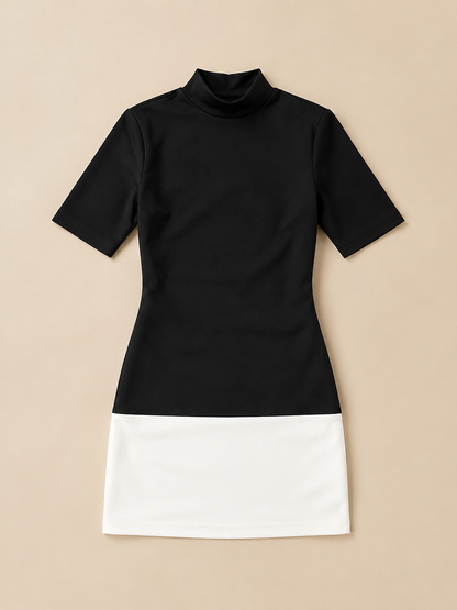 SLOANE Monochrome Mini Dress - Black/White