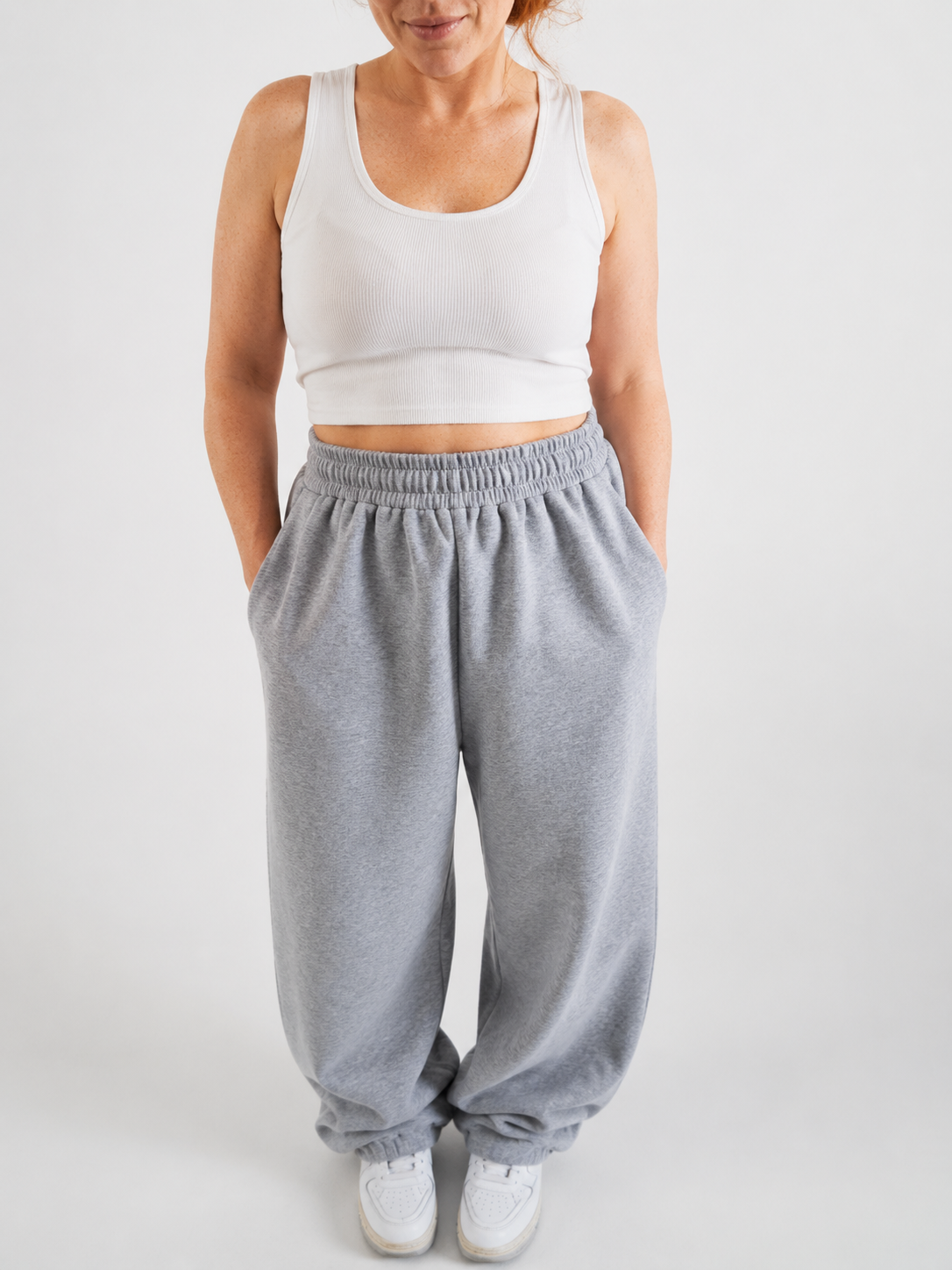 Barrel Leg Relaxed Joggers - Grey