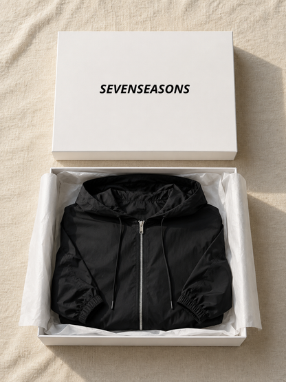 Hooded Wind Jacket - Black