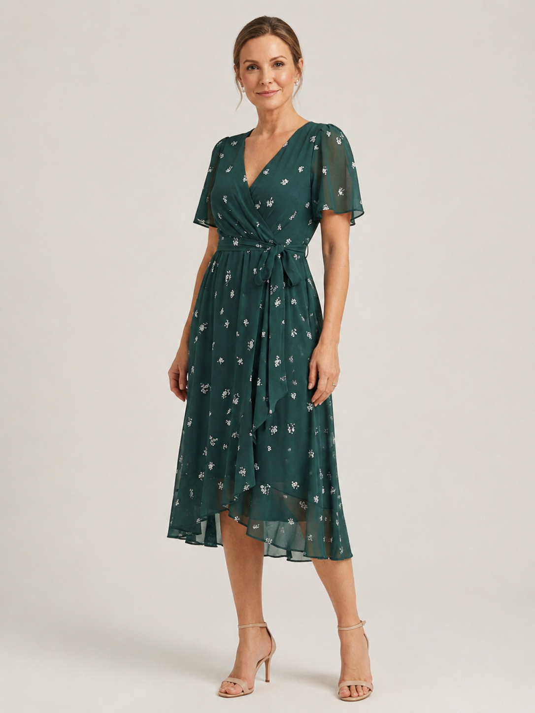 Zafrina | Abstract Pattern Midi Dress