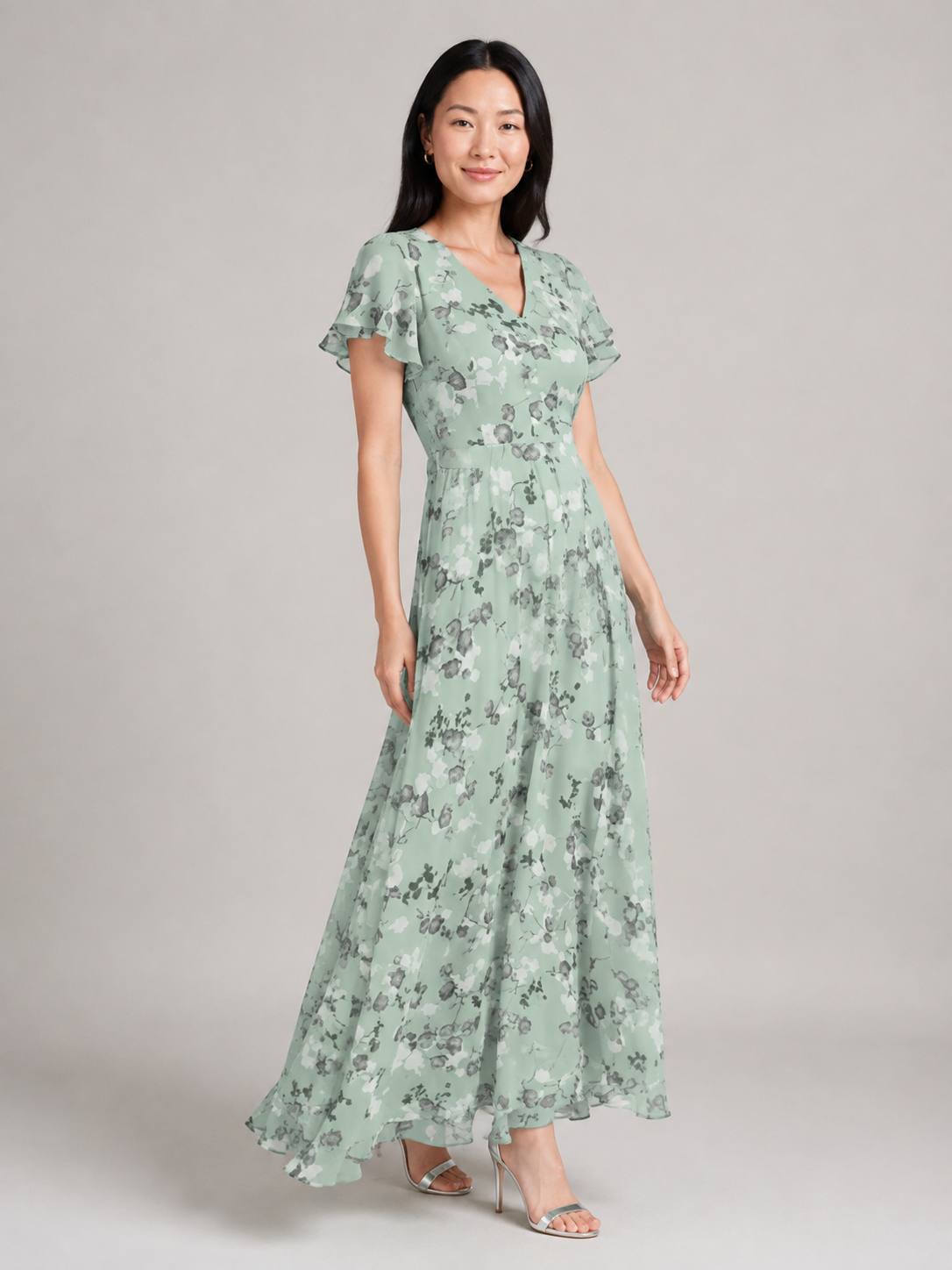 Ismeria | Floral Chiffon Maxi Dress