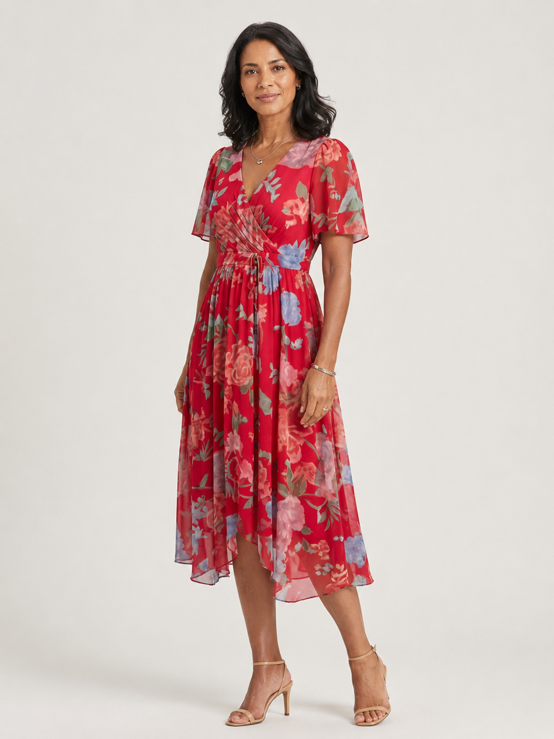 Zafrina | Abstract Pattern Midi Dress