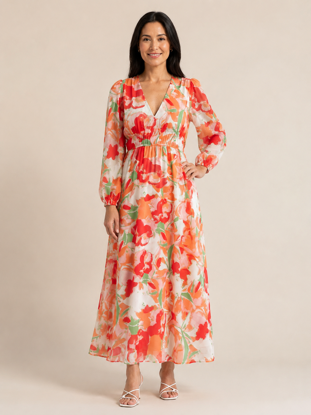 Althea | Long Sleeve Floral Maxi Dress