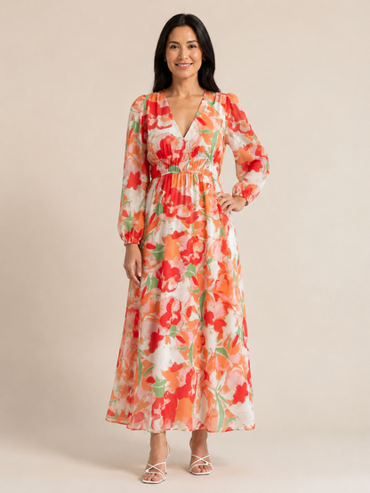 Althea | Long Sleeve Floral Maxi Dress