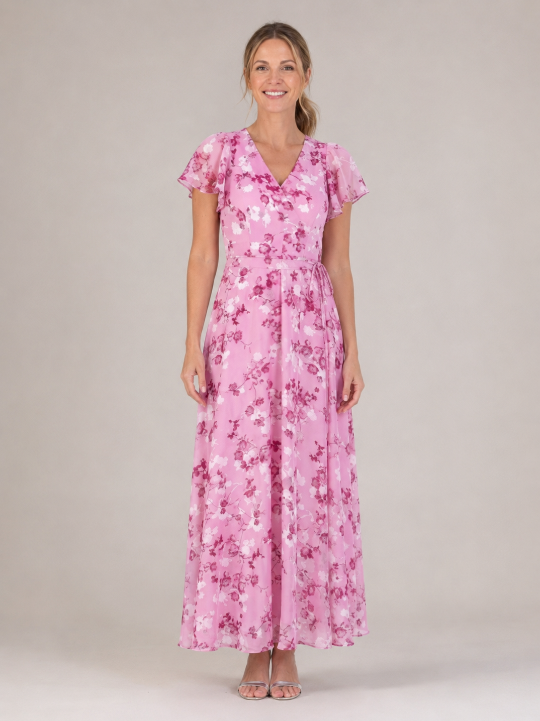 Ismeria | Floral Chiffon Maxi Dress