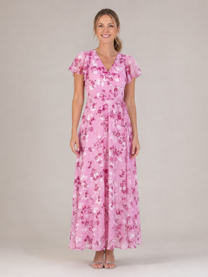 Ismeria | Floral Chiffon Maxi Dress