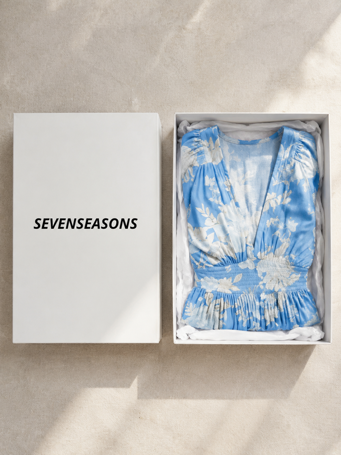 Ione | Short Sleeve V Neck Floral Midi Dress