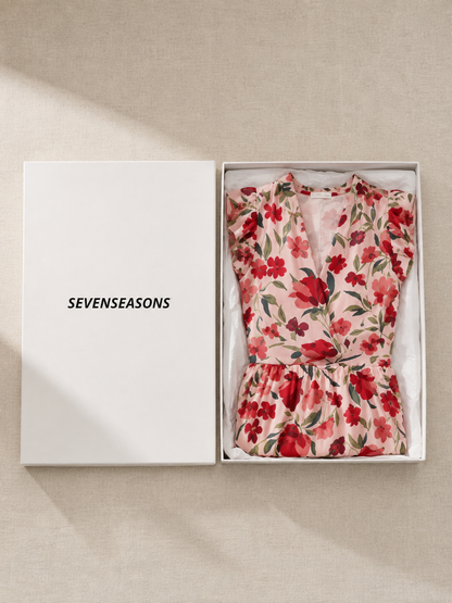 Lila | Floral V-Neck Tiered Midi Dress