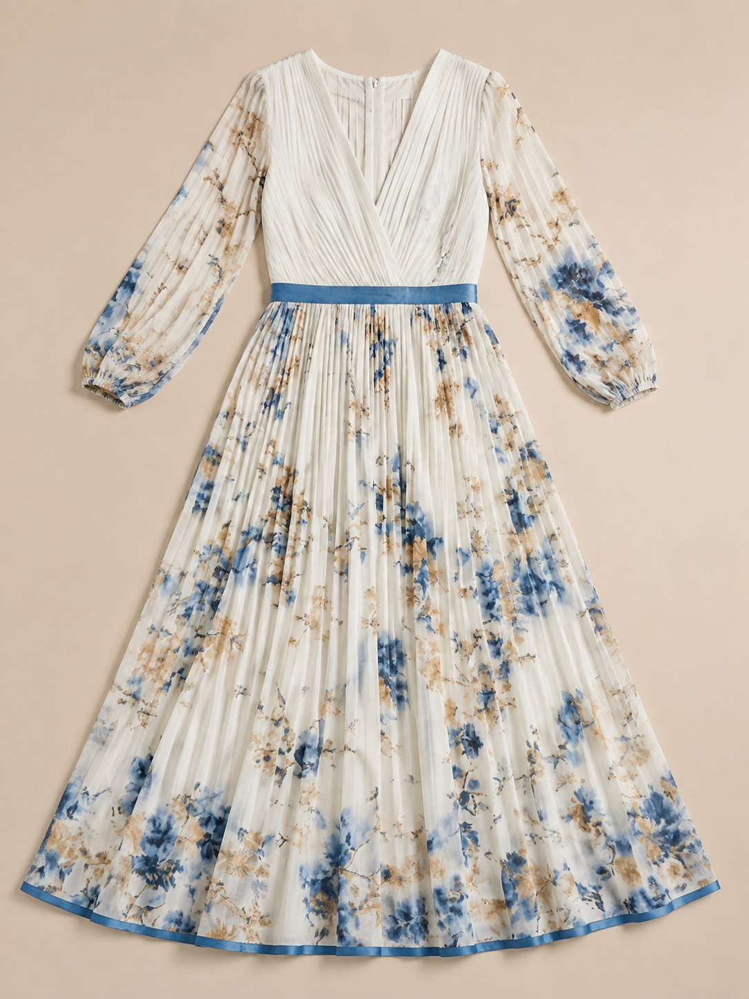 Violet & Grace™ | Long Sleeve V Neck Floral Maxi Dress