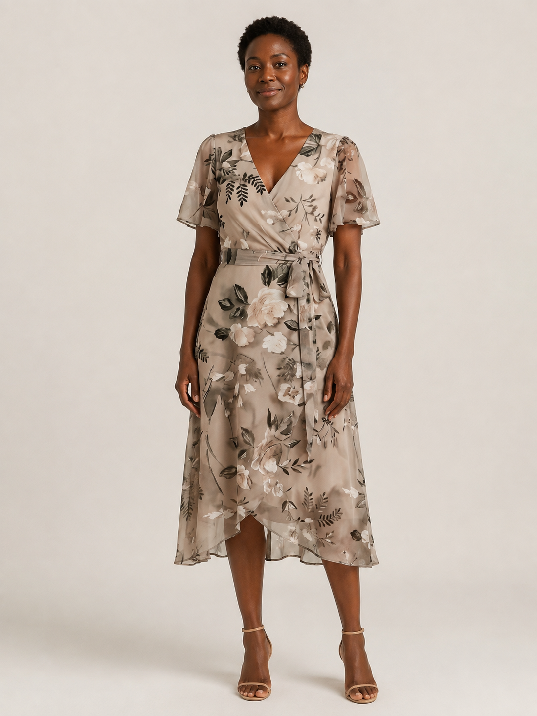 Zafrina | Abstract Pattern Midi Dress