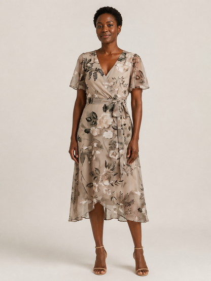 Zafrina | Abstract Pattern Midi Dress