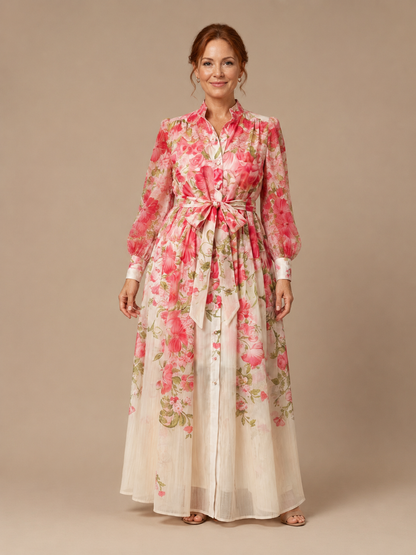 Cressida | Floral Sheer Long Sleeve Maxi Dress