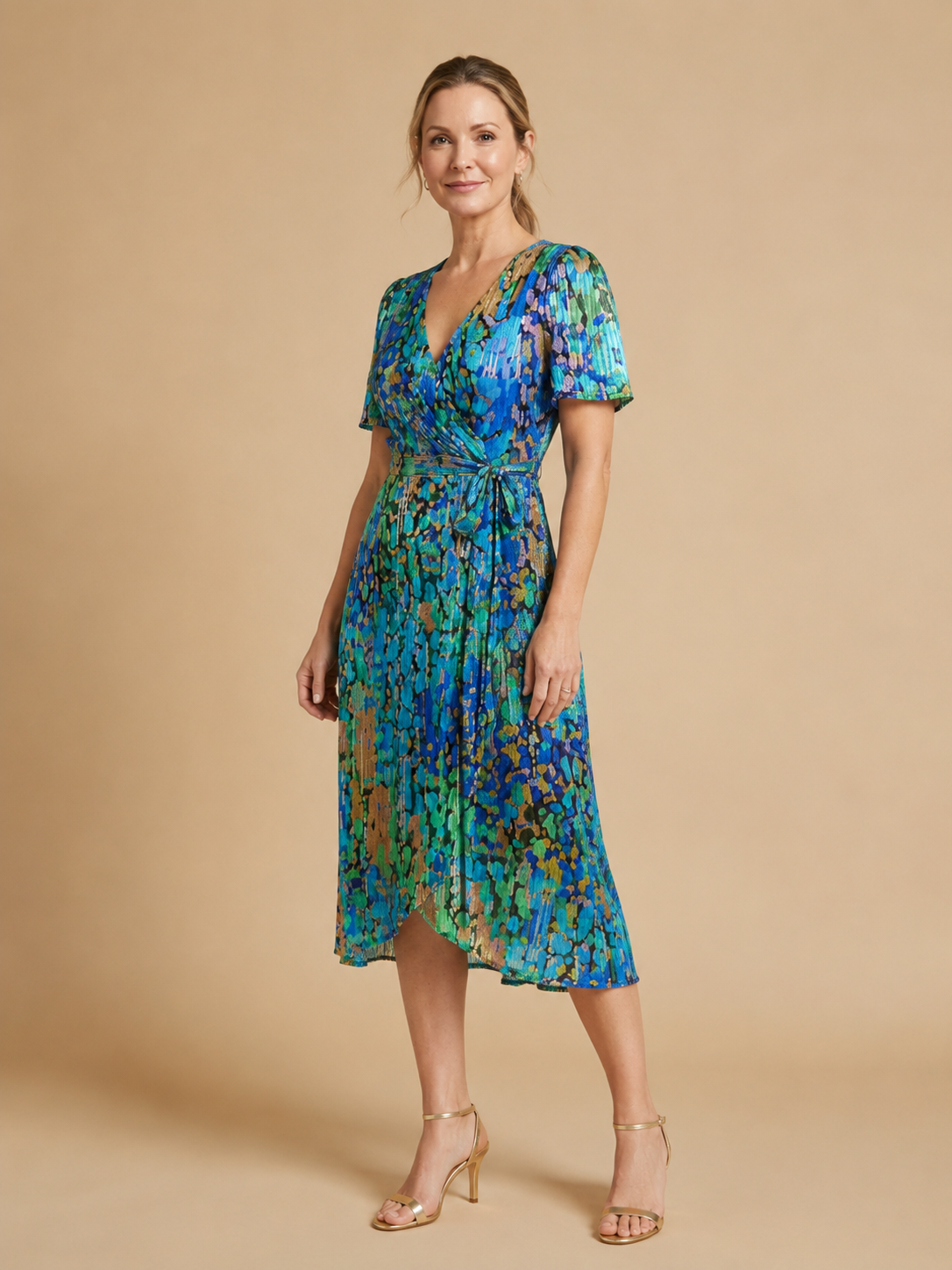 Zafrina | Abstract Pattern Midi Dress