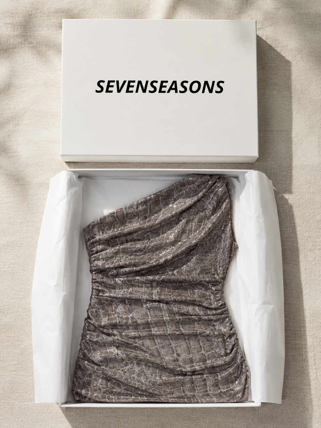 Vivi Sequin Dress - Mink Snake
