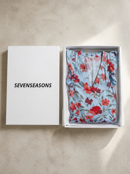 Lila | Floral V-Neck Tiered Midi Dress