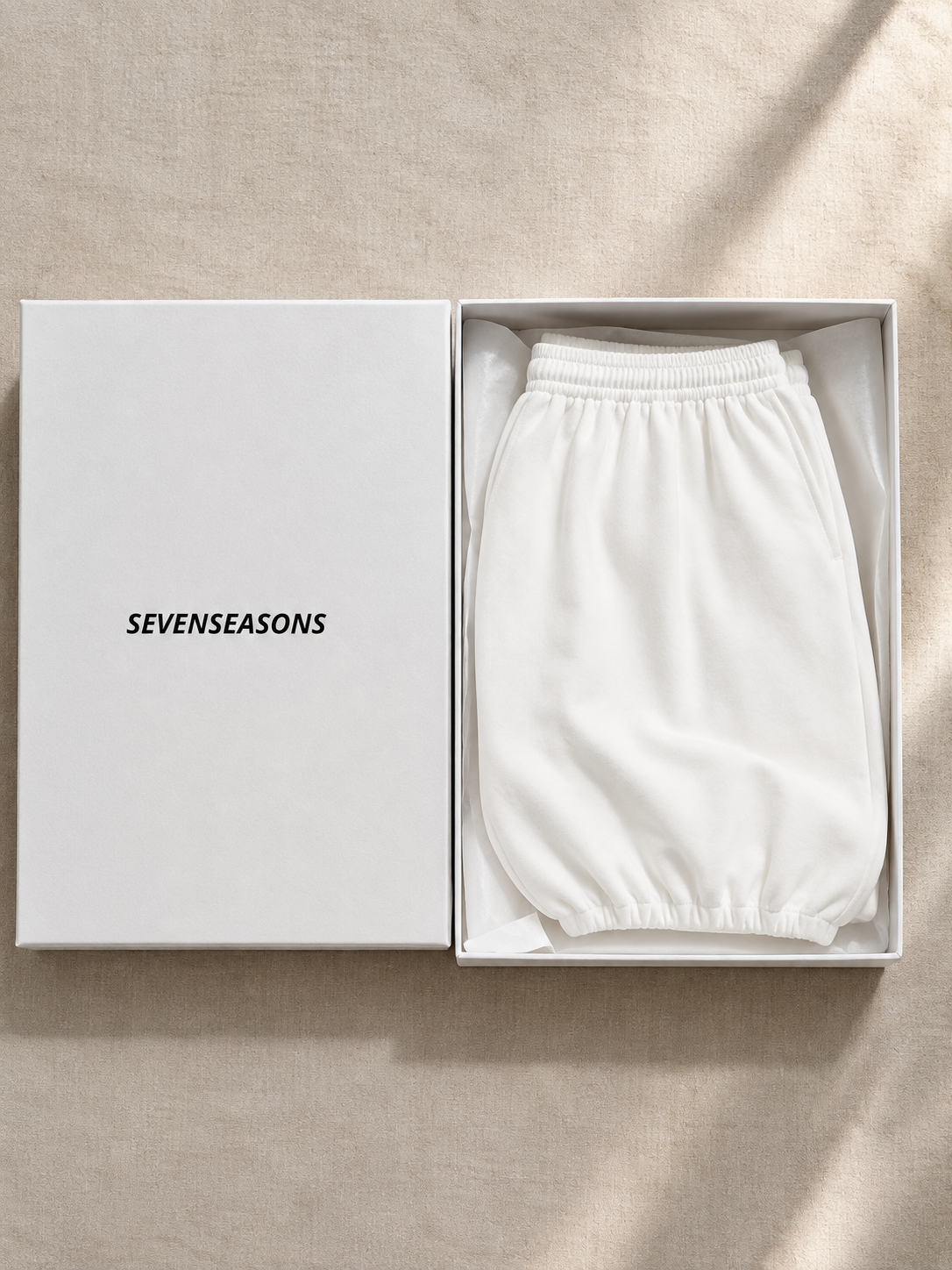 Barrel Leg Relaxed Joggers - White