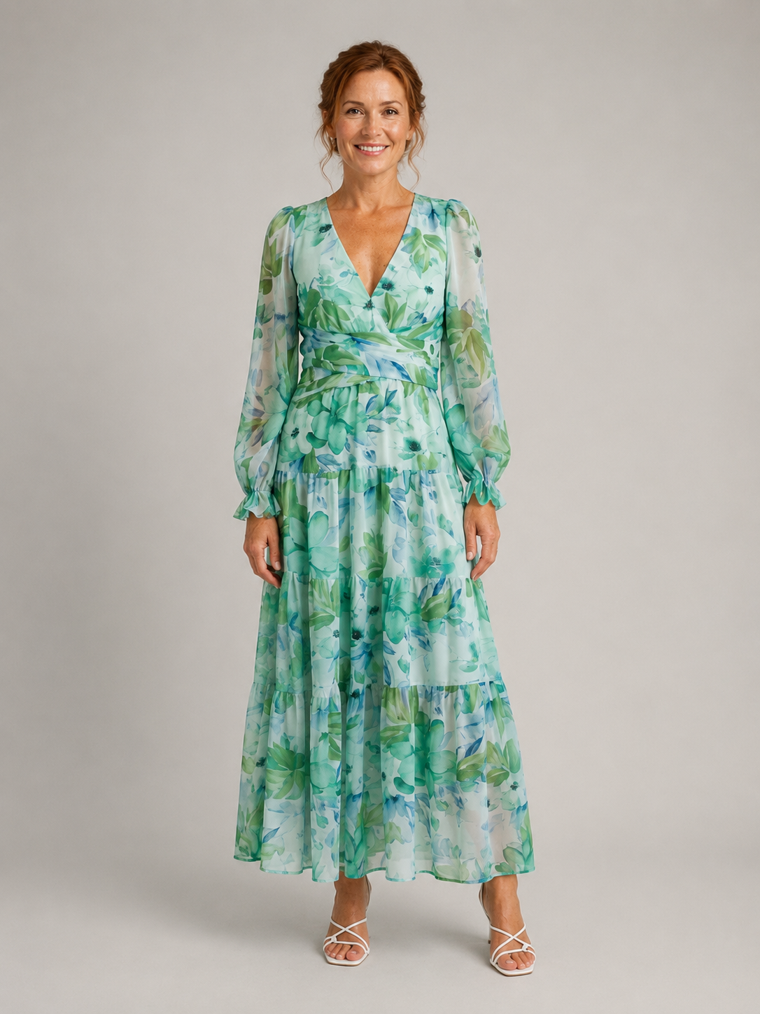 Althea | Long Sleeve Floral Maxi Dress