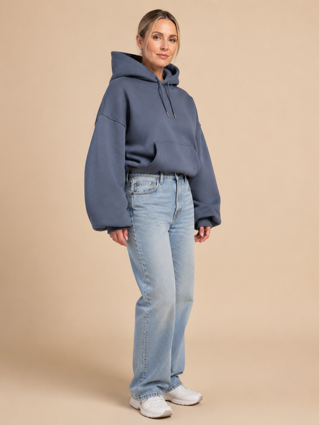 Balloon Sleeve Hoody - Blue