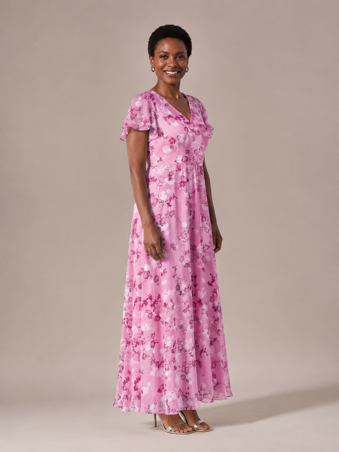 Ismeria | Floral Chiffon Maxi Dress